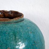 Antique turquoise enamelled vase (c.1820) #30
