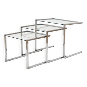 Tables gigognes en chrome–