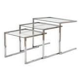 Tables gigognes en chrome– Design des années 1970