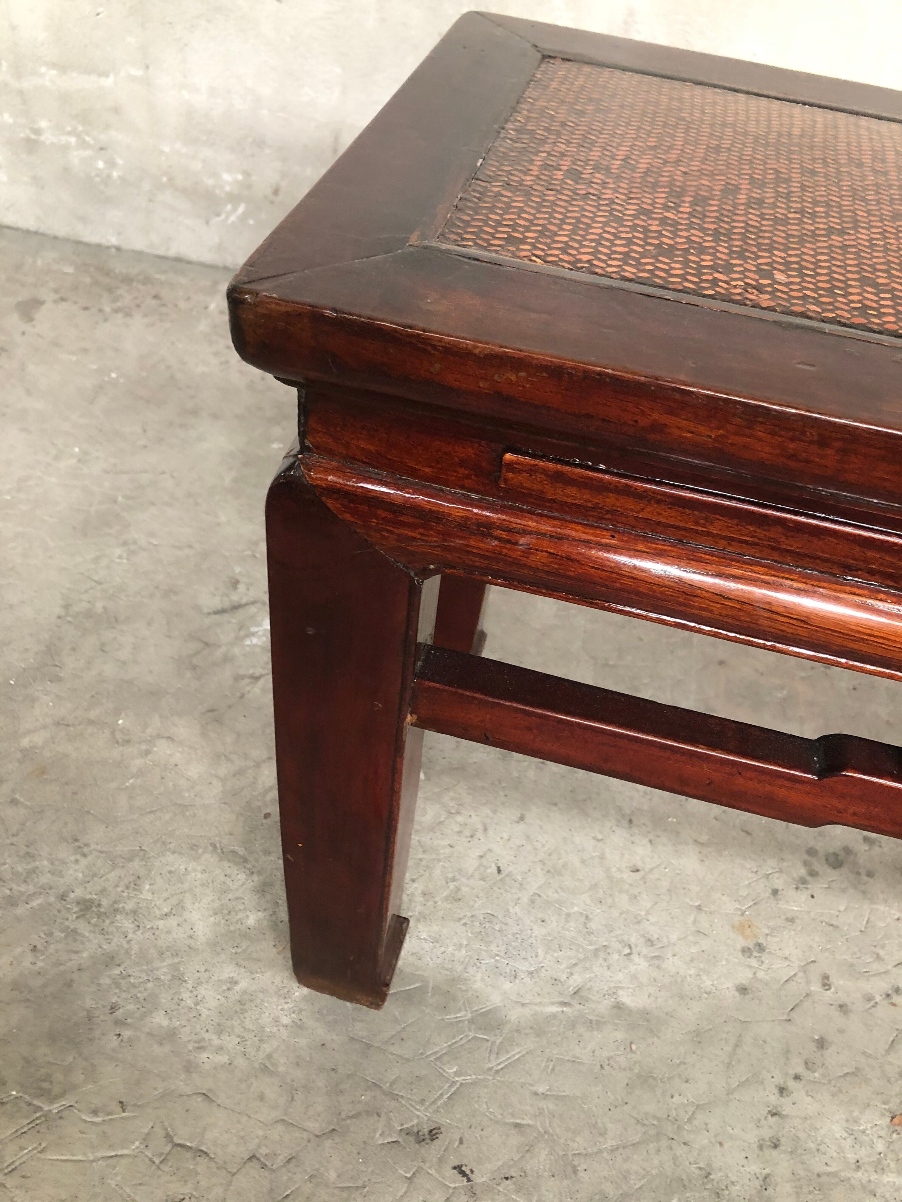 Asian style bench exotic wood 80s