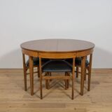 Table à manger ronde extensible et chaises du milieu du siècle de McIntosh, années 1960