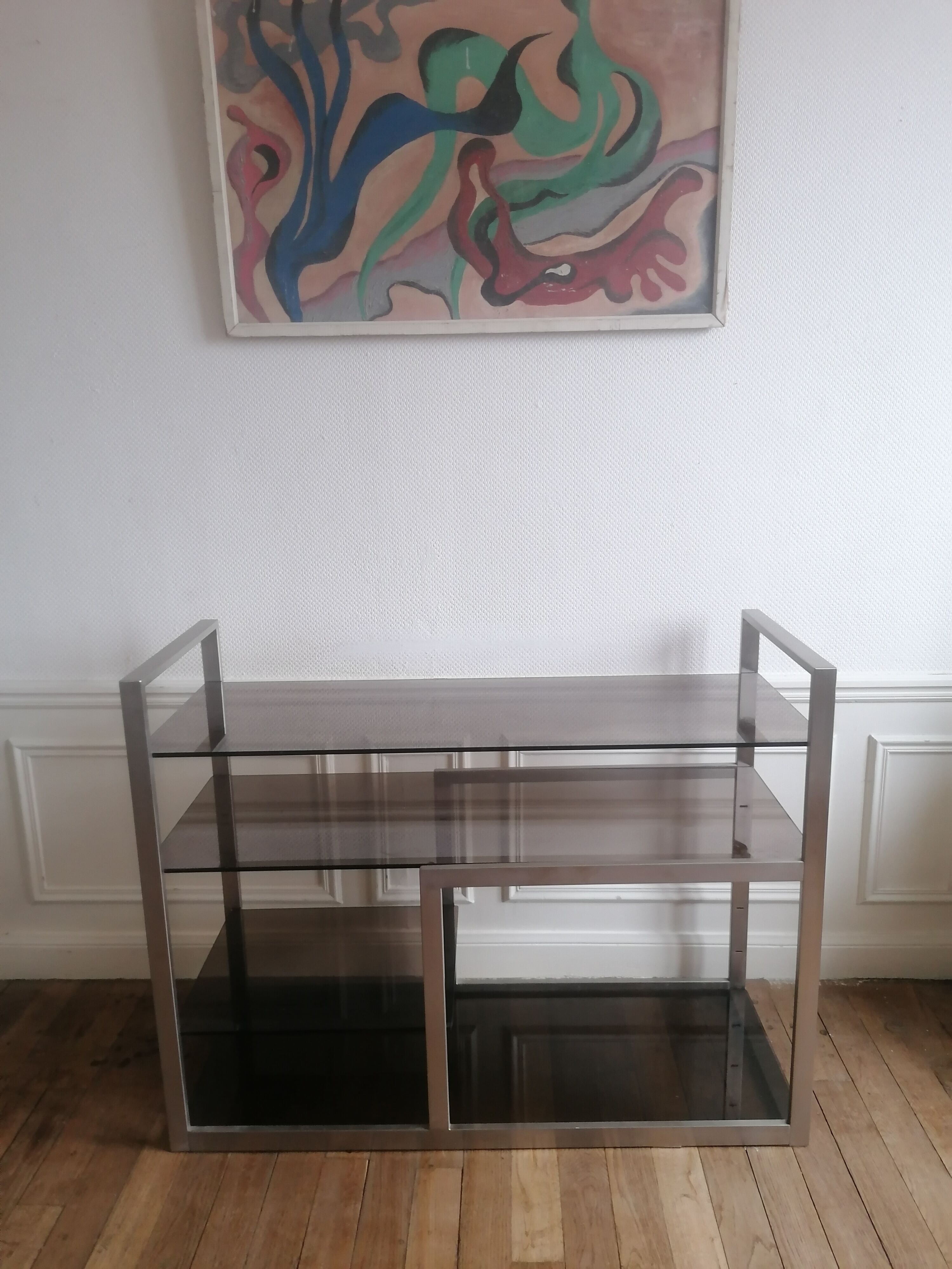 Étagère en alu brossé 1980