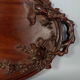 Old wooden tray carved with birds, butterflies and flowers China around 1900. SB