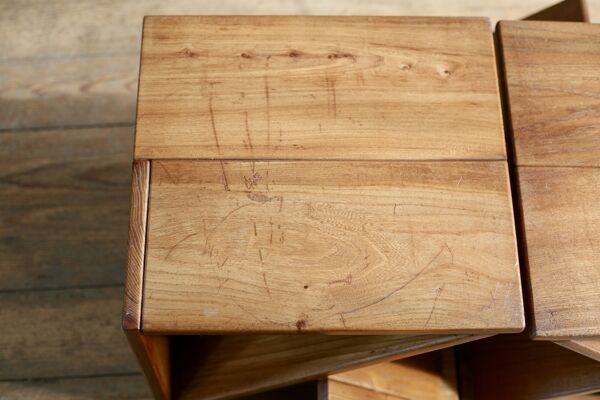 Paire de tabourets, tables d'appoint Maison Regain, France, années 70