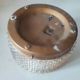 Round ceiling light in the shape of a sun, 1950s glass, vintage.