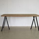 Vintage industrial oak dining table