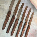 6 small teak and metal knives from Solingen - 1970's