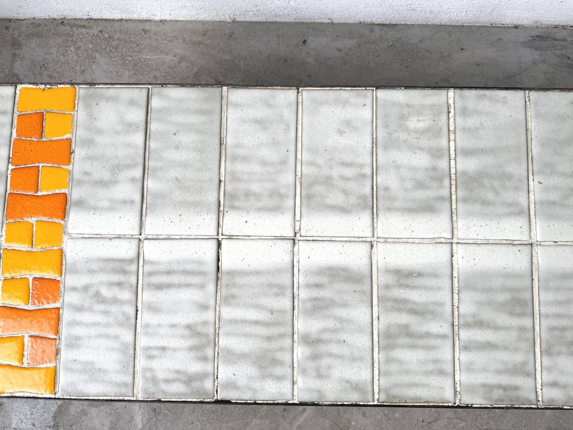 Ceramic Coffee Table Jean Jaffreux 1950s - Metal & Vintage Orange