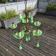 Italian chandelier with 5 lights in green opaline glass with uranium - ouraline