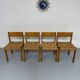 4 chaises bois et corde design Robert et Trix Haussmann  Dietiker vintage