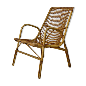 Fauteuil en rotin vintage