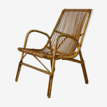 Vintage rattan armchair 60's