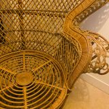 Emmanuel armchair in woven bamboo rattan