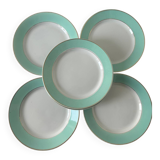 Lot de 6 assiettes plates vintage de marque luneville