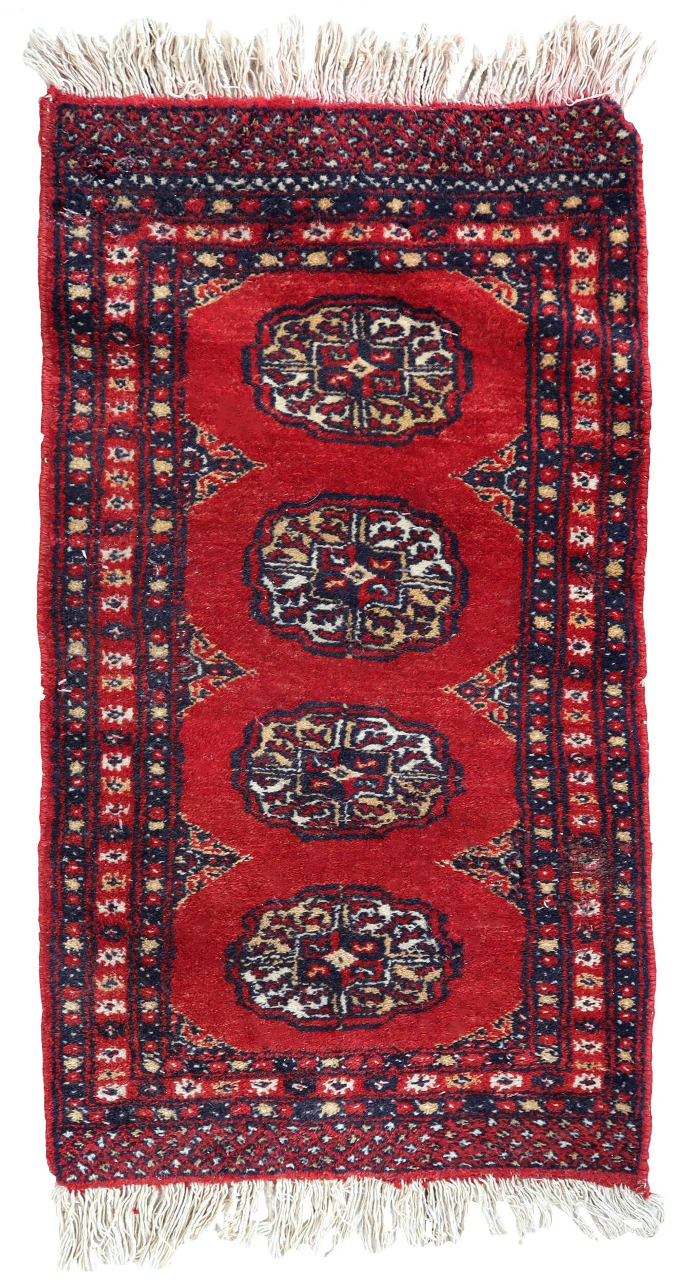 Tapis vintage pakistanais Ersari fait main en laine – 45 x 86 cm – 1970s