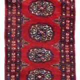 Tapis vintage pakistanais Ersari fait main en laine – 45 x 86 cm – 1970s