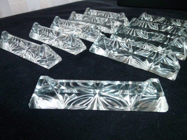 Box of 10 lead crystal knive holders