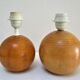 Two lamps balls solid wood By IMT italy vintage