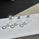 Set of 3 vintage stemmed glasses in clear glass H14 D10
