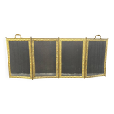 Antique 19th century fireplace screen, Bouhon Frères spark arrester