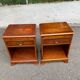 Pair of English yew wood bedside tables – Bradley Made in England 19