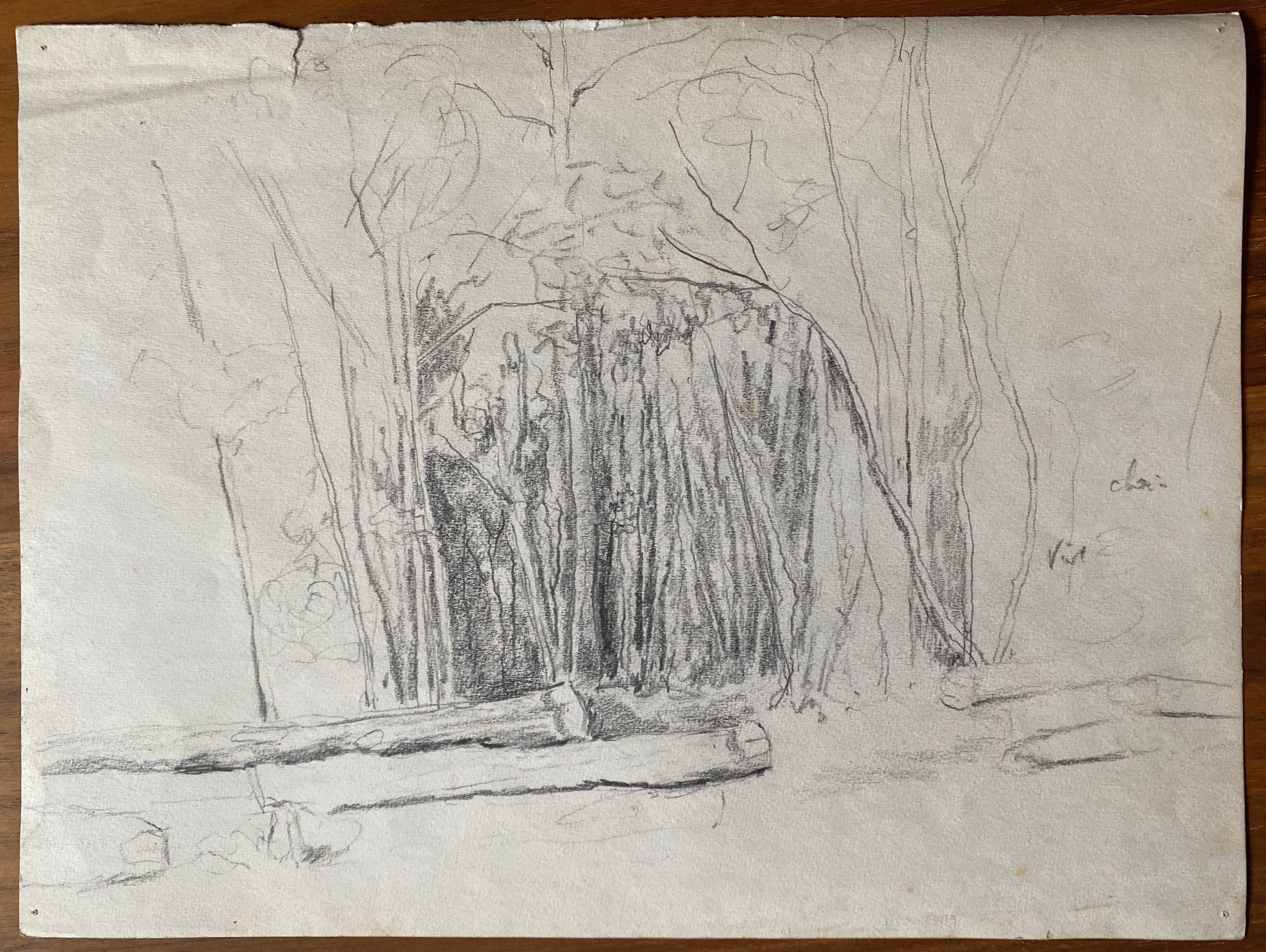 Watercolor painting "hilly and wooded plain" 20th century school