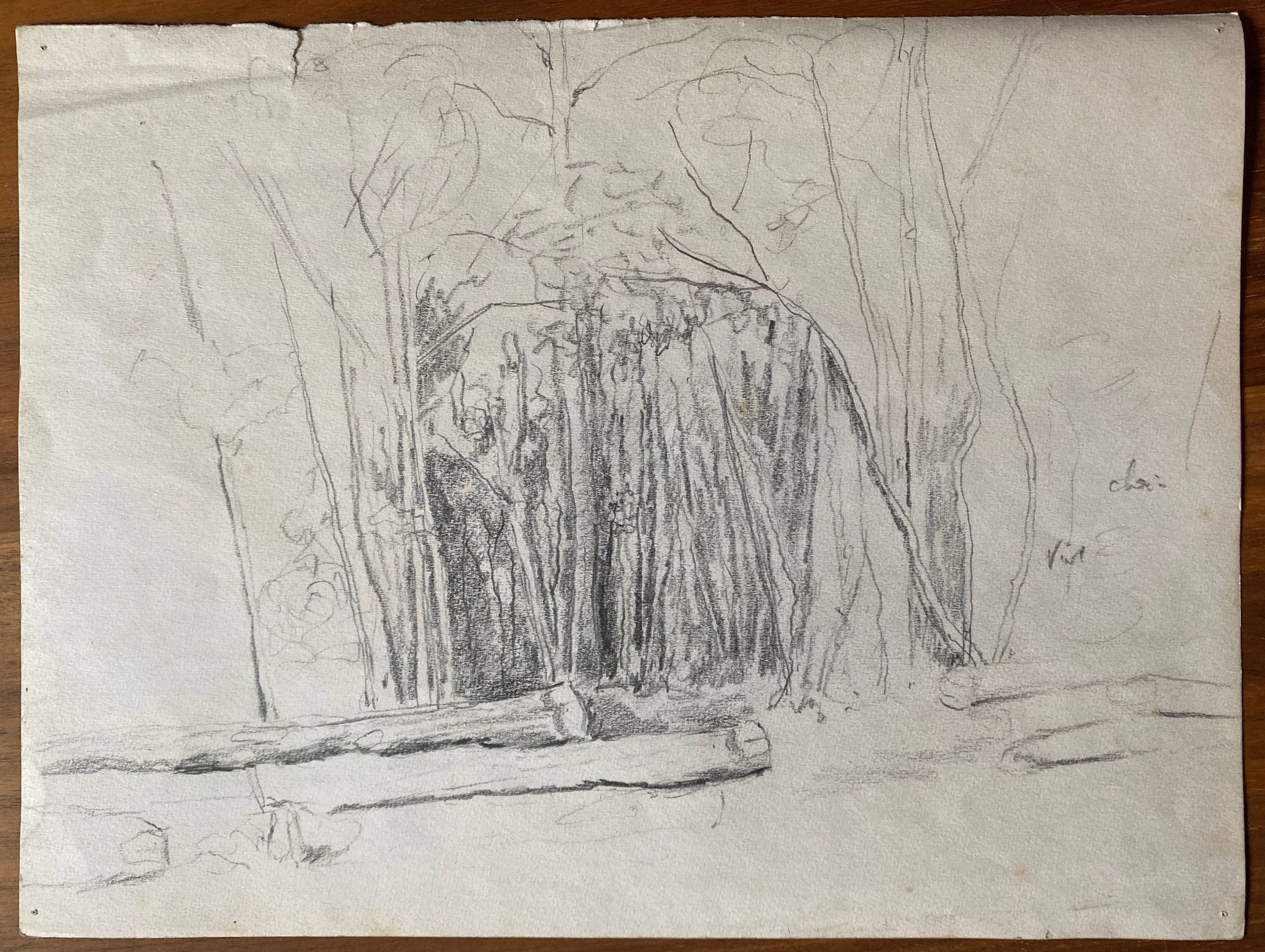 Tableau aquarelle "Plaine vallonnée et arborée" école du XX° siècle