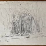 Watercolor painting "hilly and wooded plain" 20th century school