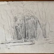 Tableau aquarelle "Plaine vallonnée et arborée" école du XX° siècle