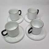 Set of four Friesland Germany porcelain coffee cups in Art Deco style