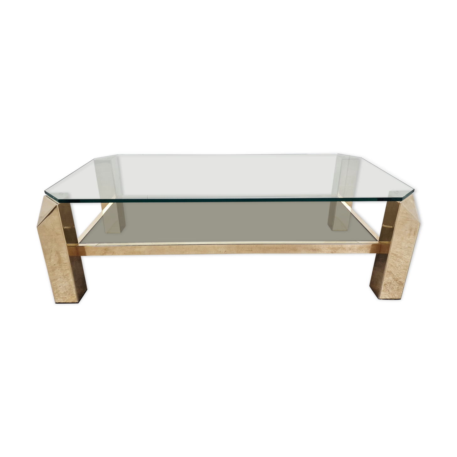 Vintage golden coffee table, 1970