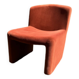 Arfa brick red velvet armchair