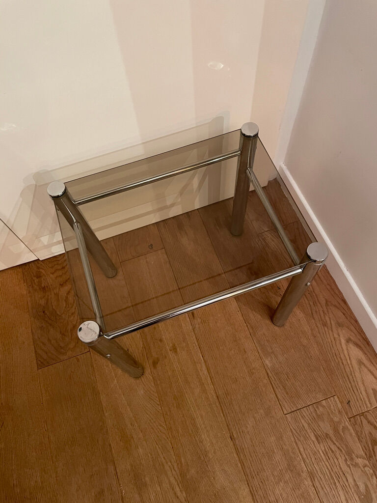 Chrome metal coffee table