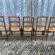 8 antique Vendée straw chairs in solid cherry wood.