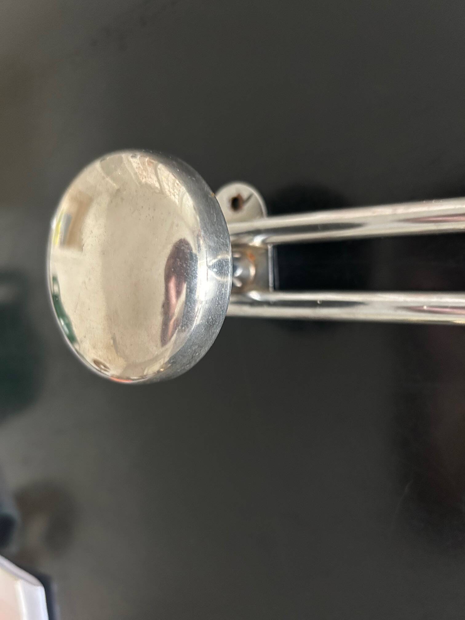 old chrome metal coat rack