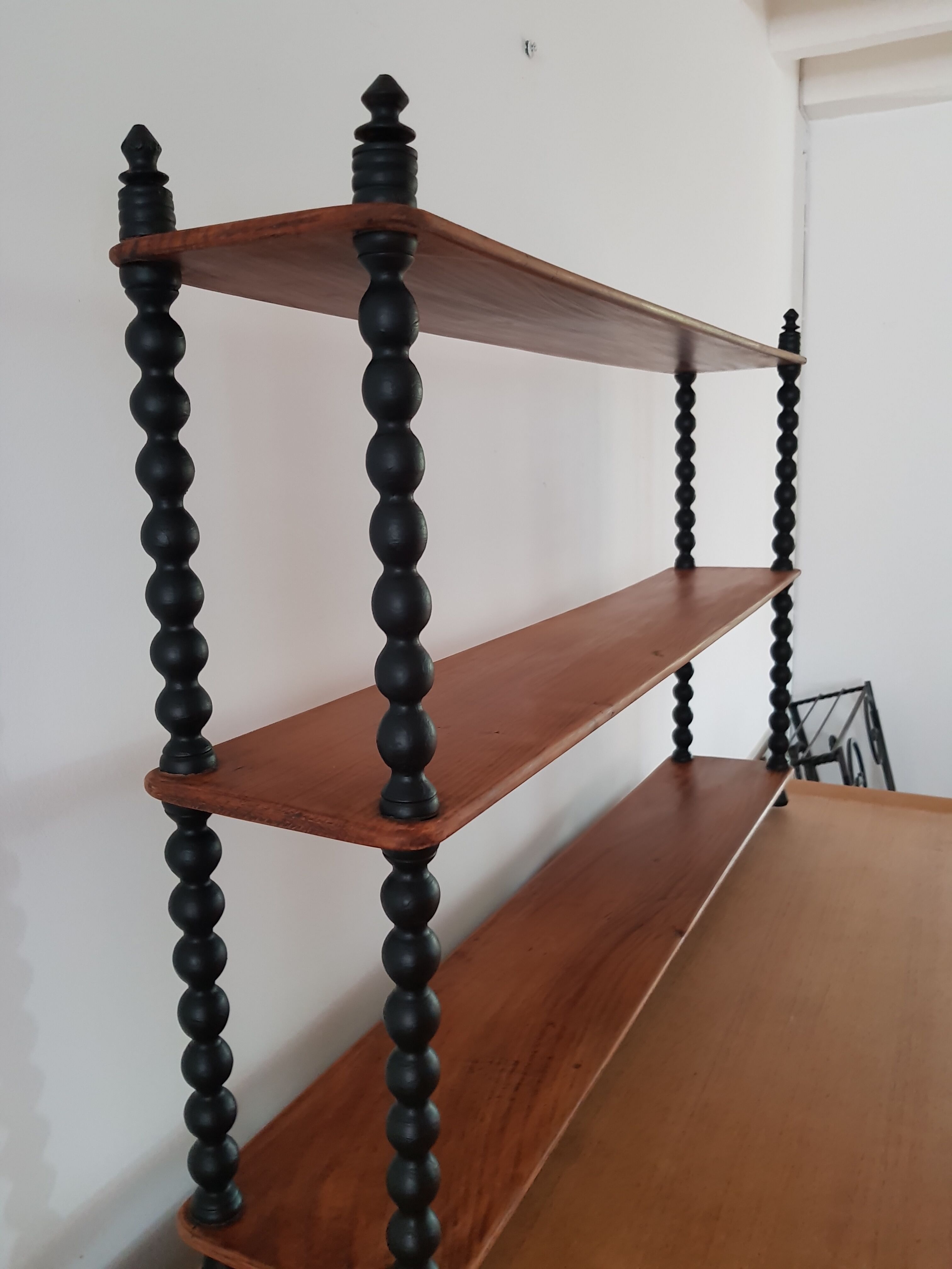 Wooden coil shelf turned