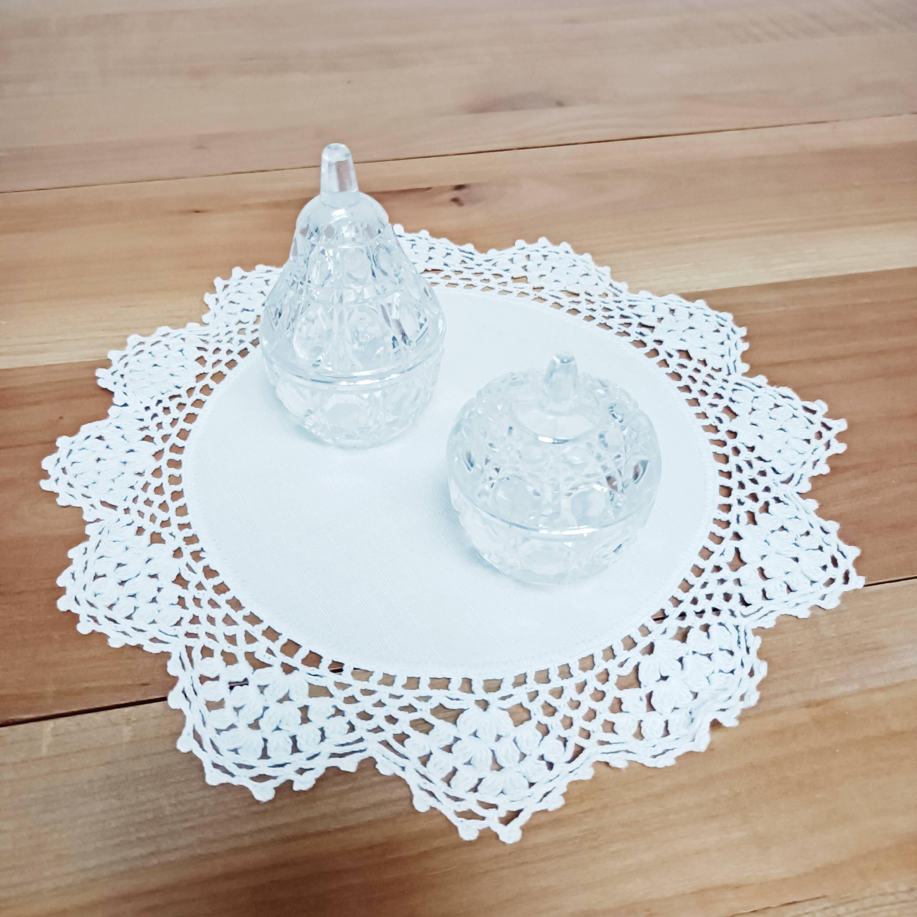 Set of 2 pear and apple candy boxes in anna Hütte crystal