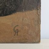 Ancient painting oil on wood "The table"