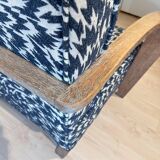 Art Deco Limed Oak Club Chair from De Coene, Belgium, 1930s