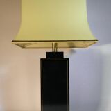 Lampe pagode noir et or 1970