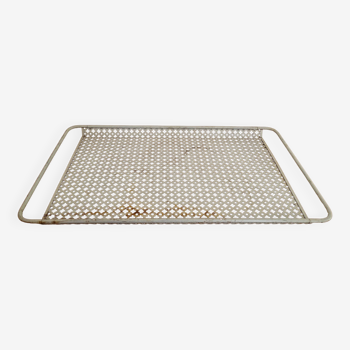 White perforated metal tray Mathieu Mategot design 1950 - To renovate