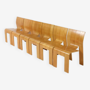 Ensemble de 6 chaises de salle à manger Strip par Gijs Bakker pour Castelijn