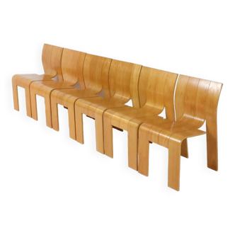 Ensemble de 6 chaises de salle à manger Strip par Gijs Bakker pour Castelijn