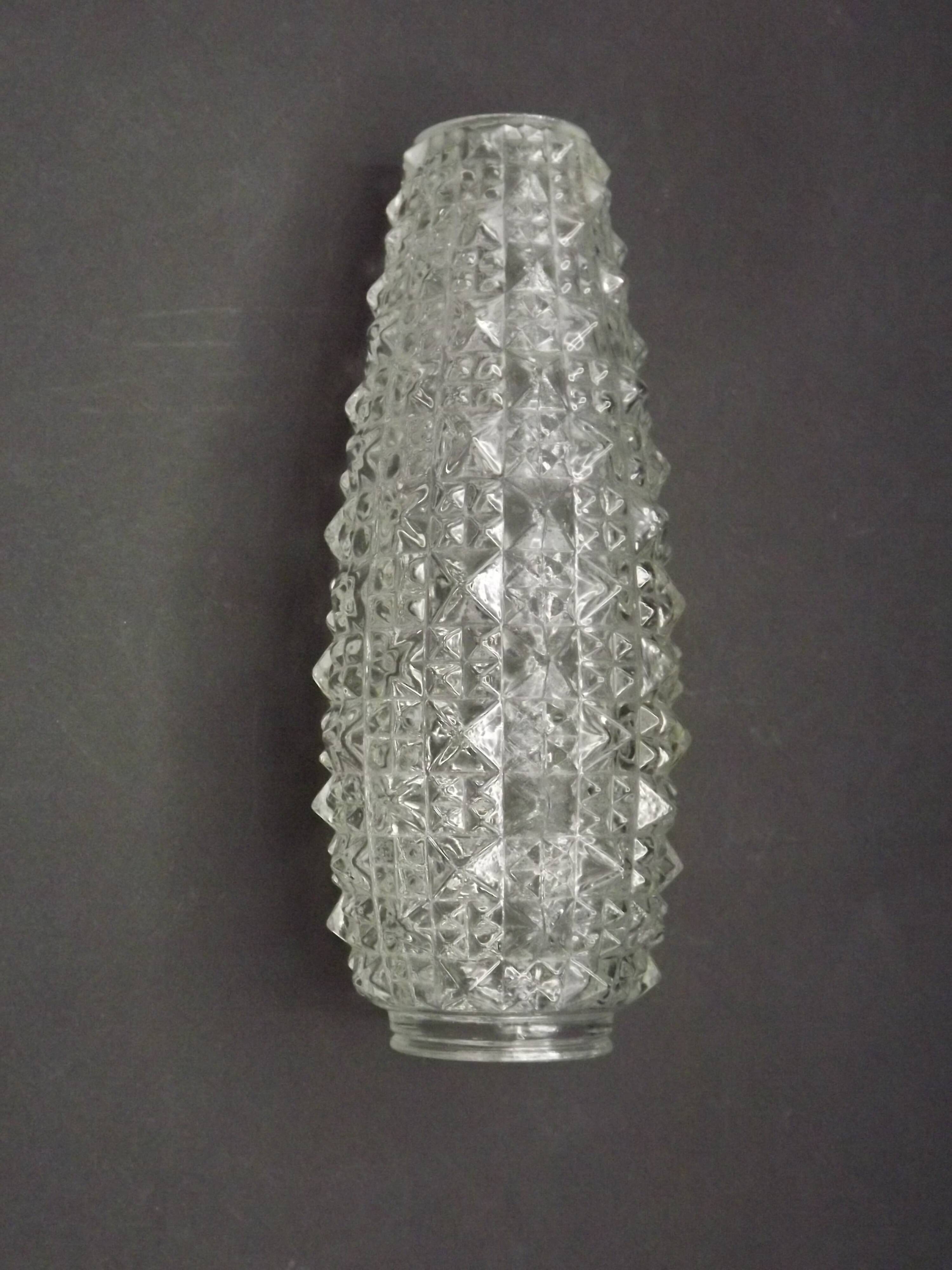 Pair of Vintage Cut Glass Retro Replacement Shades for Chandeliers/Wall Lights