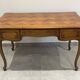 Louis XV style desk, natural wood and marquetry top