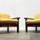 Vintage brutalist lounge chair set, 1960s