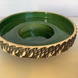 Green ceramic candle holder