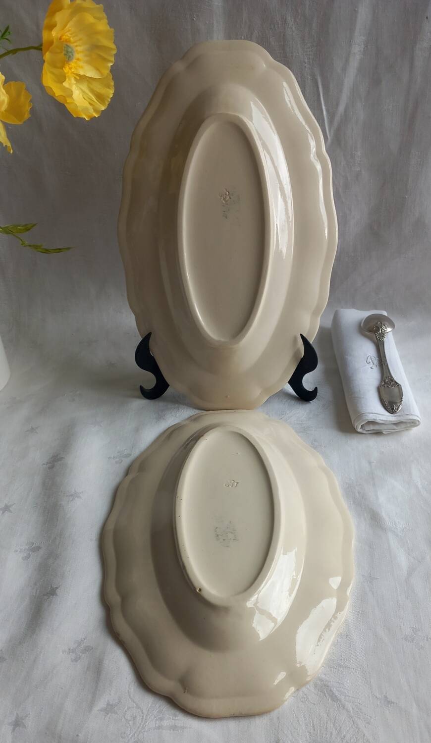 Sarreguemines ivory raviers