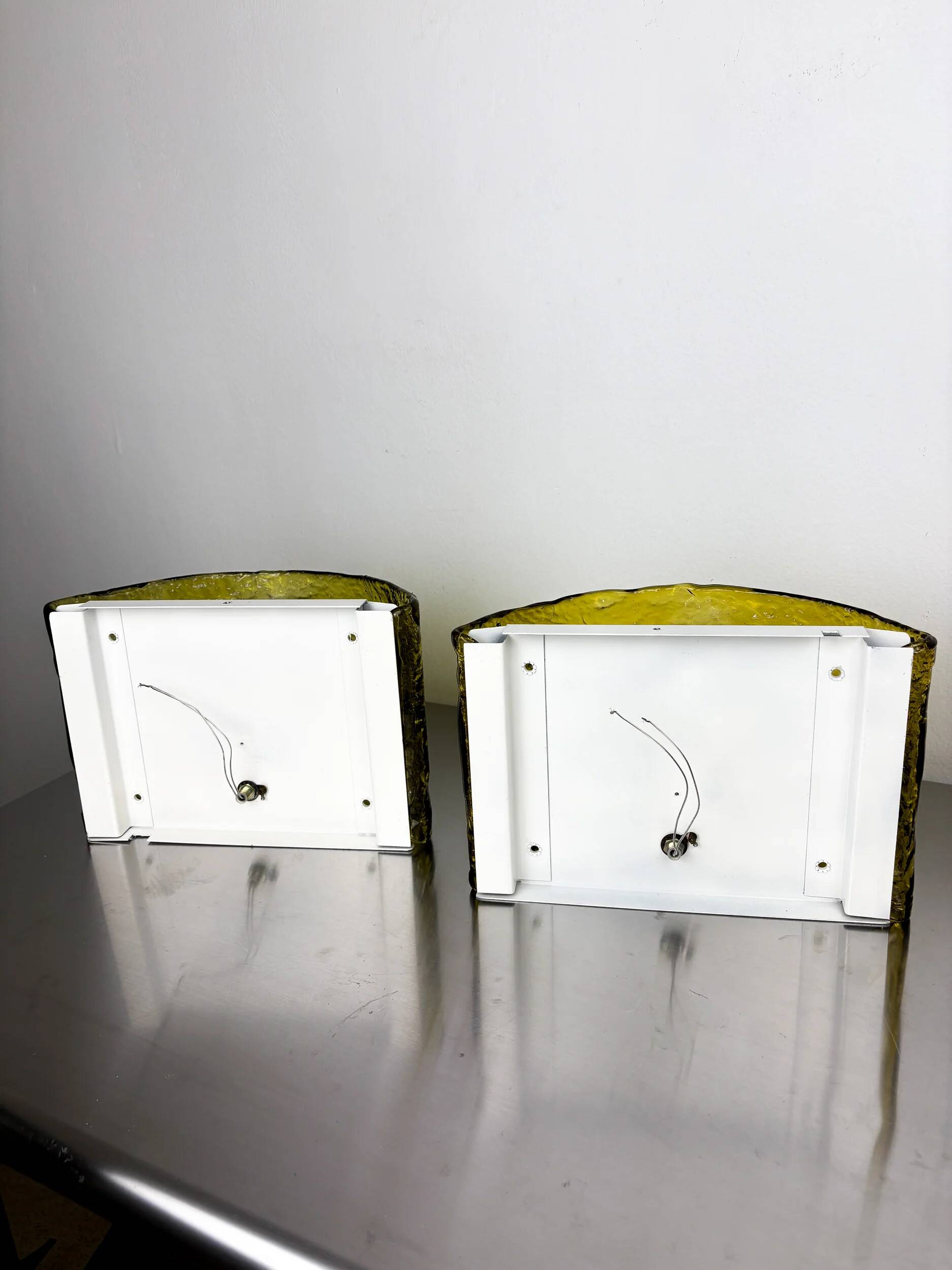 Pair of Carlo Nason for Mazzega Murano glass wall sconces, Italy circa 1970s