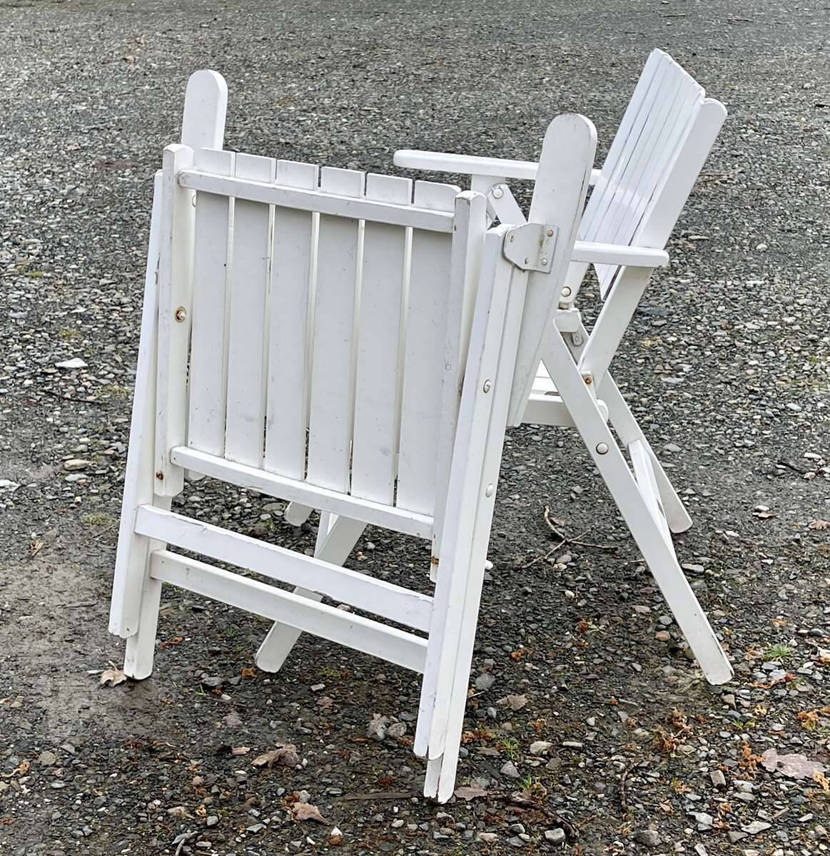 Pair of wooden garden armchairs from the 1960s from the youpy brand